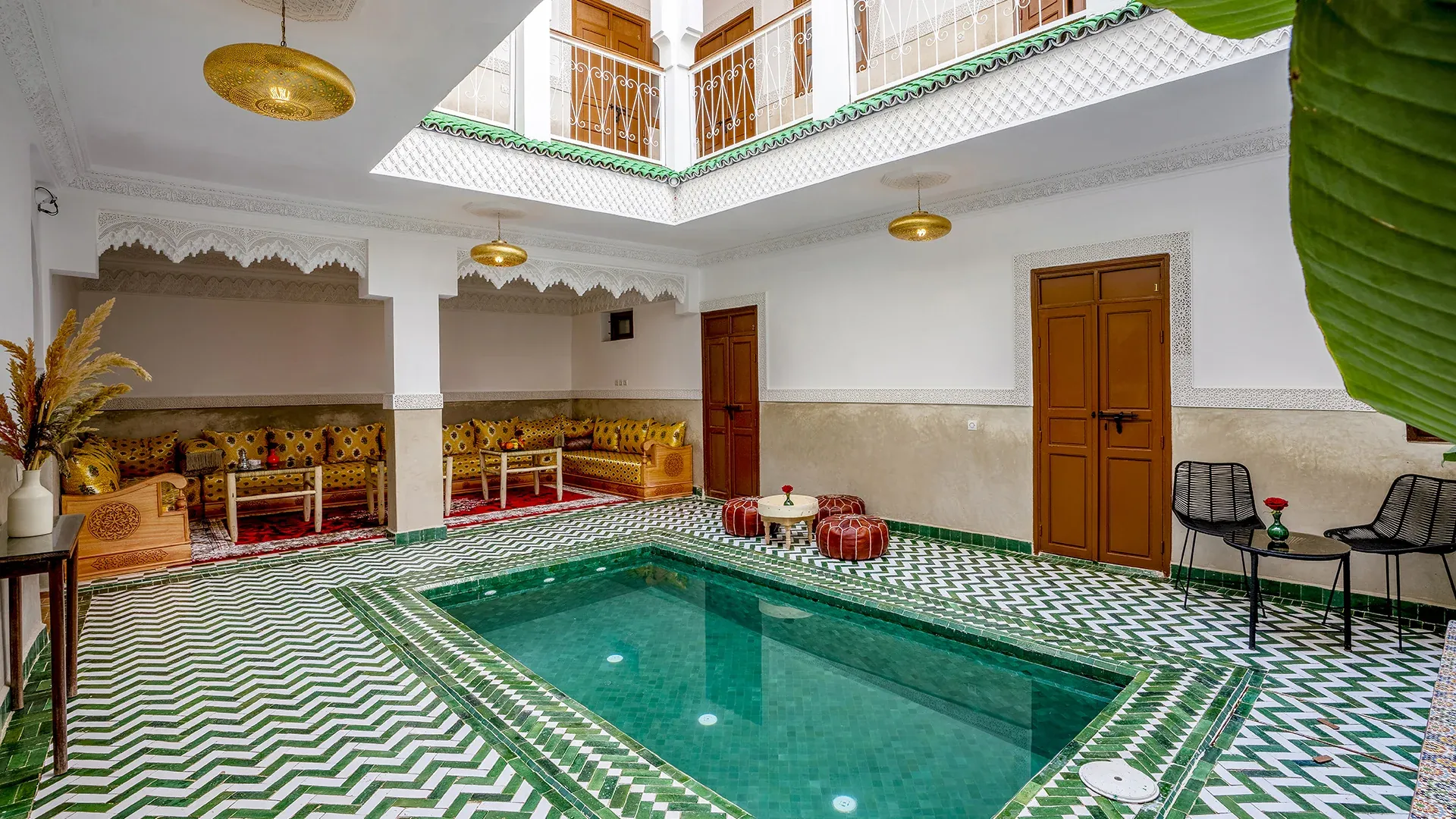 Patio et piscine du Riad Arrahma, Marrakech